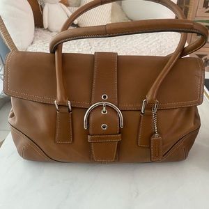 Coach large leather buckle satchel bag. Excellent condition